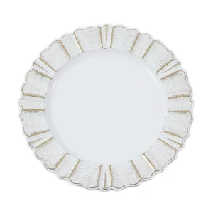 Baja plato de plástico de 33 cm para decoración de mesas en eventos, banquetes y uso en el hogar