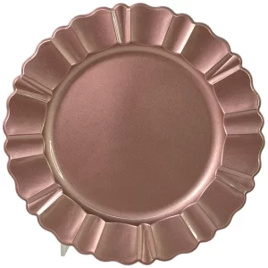 Baja plato de plástico de 33 cm para decoración de mesas en eventos, banquetes y uso en el hogar