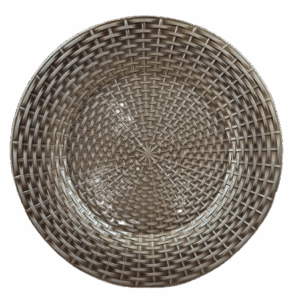 Baja plato de plástico de 33 cm para decoración de mesas en eventos, banquetes y uso en el hogar