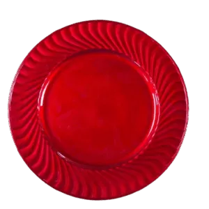 Baja plato de plástico de 33 cm para decoración de mesas en eventos, banquetes y uso en el hogar