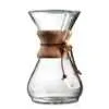 jarra tipo Chemex para extracción de café en vidrio resistente, ideal para cafeterías y catering