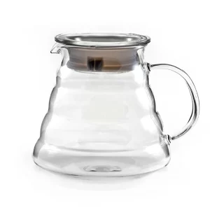 Jarra recibidora para extracción de café de 600 ml, elegante, en vidrio de borosilicato, compatible con V60, Chemex y métodos manuales, para servir café limpio y preciso