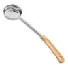 Porcionador plano ranurado de 3oz con mango beige, utensilio profesional de acero inoxidable para cocina