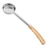 Porcionador plano sólido de 3oz con mango beige, utensilio profesional de acero inoxidable para cocina