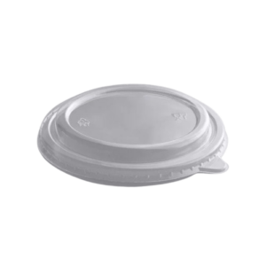 Tapaderas PET transparentes para bowl kraft con cierre seguro para alimentos fríos y delivery